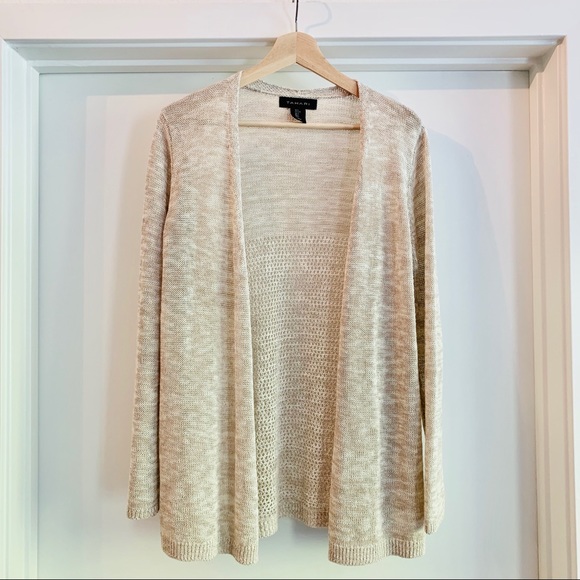 tahari linen cardigan